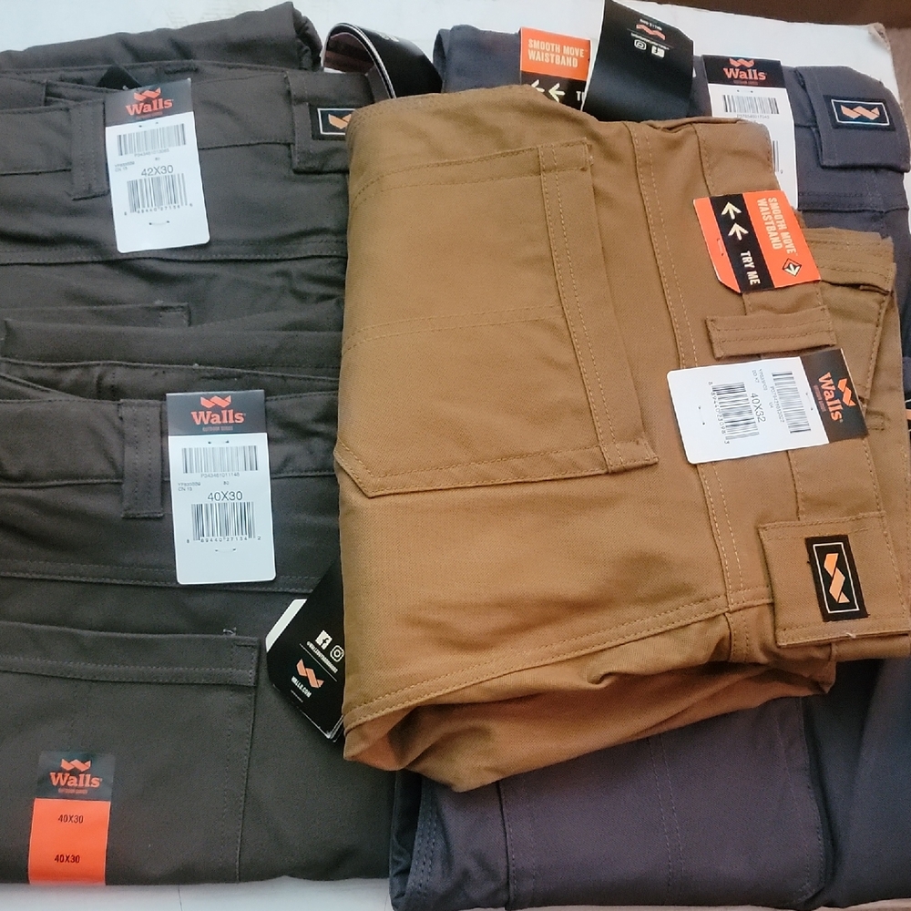 Walls Ditchdiger Pants - Brown 40/30, 42/30, Gray 40/32,42/30 And Rust 40/32